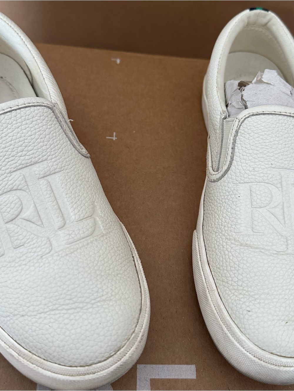 Polo by Ralph Lauren White Leather Slip-On Loafers